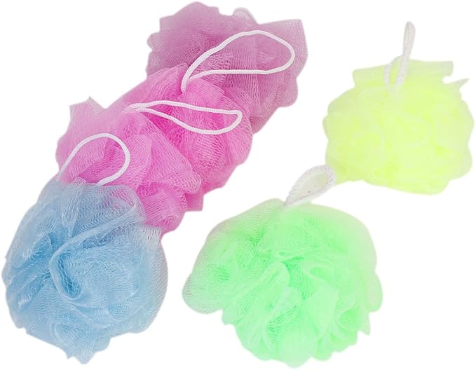 Ruilogod 6 Pcs Assorted Color Nylon Mesh Bath Shower Flower Ball w Hanging Loop (id: da4 631 8d2 21d b78 - Image 2